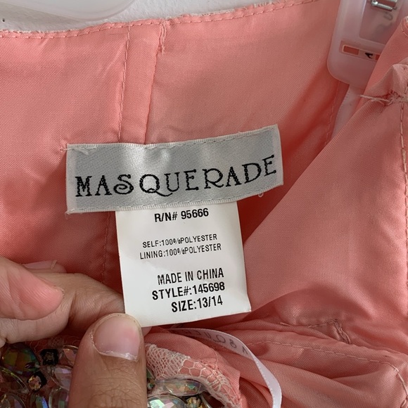 Masquerade Formal Mini Pink Dress size13/14 - Picture 2 of 6